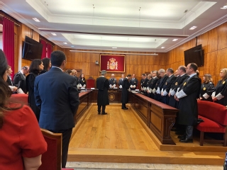 Un momento del acto judicial solemne celebrado en el Salón de Plenos del TSJA  